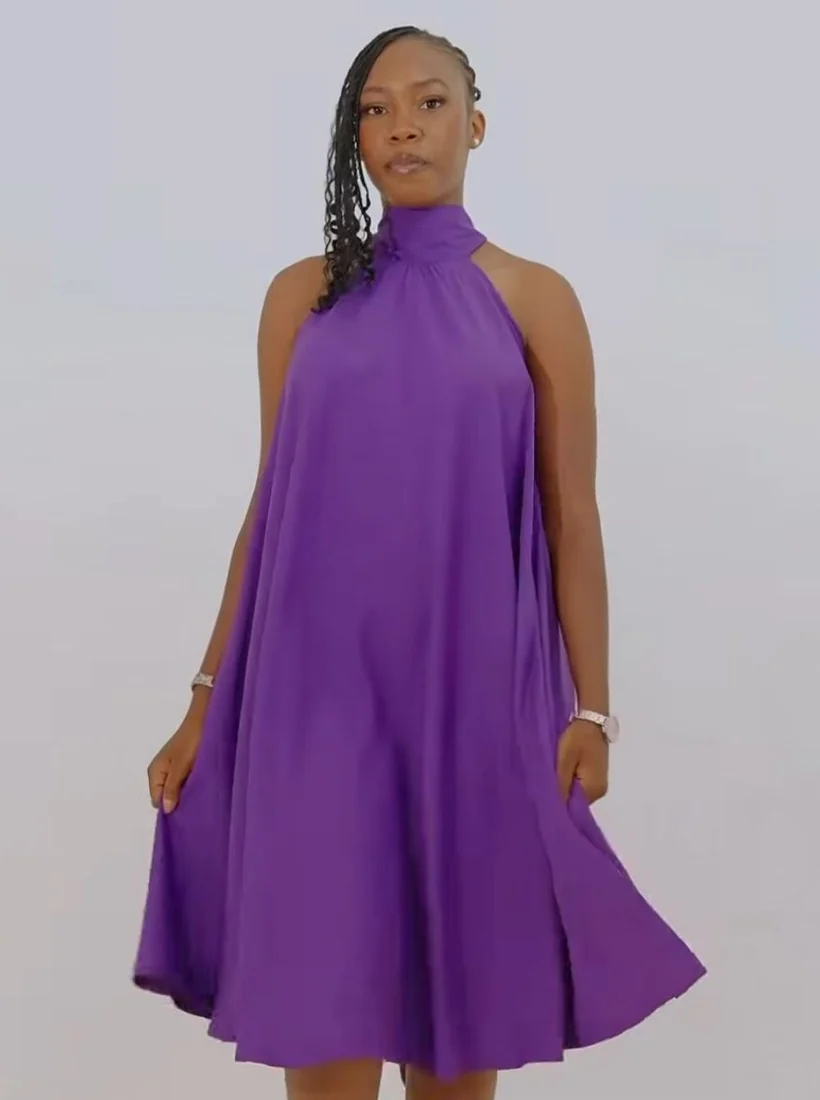 Robe col licou, uni